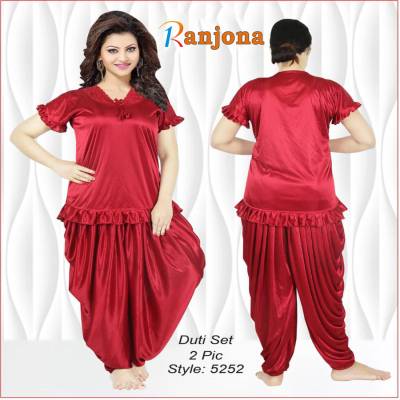 2 Part Maroon Dhoti Style Night Dress
