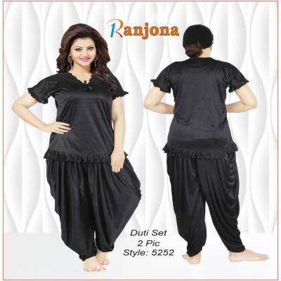 2 Part Black Dhoti Style Night Dress